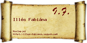 Illés Fabiána névjegykártya